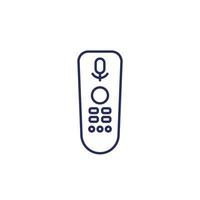 tv remote control with voice recognition line icon vector