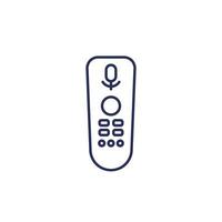 tv remote control with voice recognition line icon vector