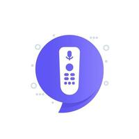 tv remote control with voice recognition vector icon