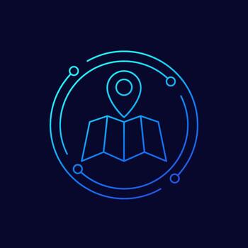 map line icon for web vector