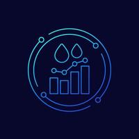 oil prices growth, growing chart line vector icon