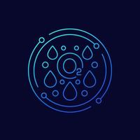 oxygen in blood, O2 icon, linear design vector