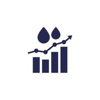 oil prices growth, growing chart icon vector