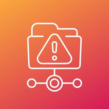 ftp advertencia o error línea icono, vector