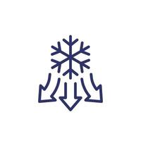 cooling or freezing line icon vector