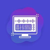 audio and sound editing icon, vector