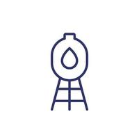 water tower line icon on white vector