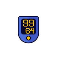 oximeter icon, oxygen saturation test vector