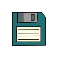 Vector illlustration of diskette in cartoon style isolated on white background