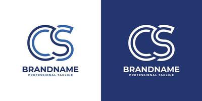 Letter CS Line Monogram Logo, suitable for any business with CS or SC initials. vector