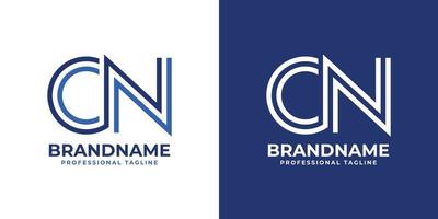 Letter CN Line Monogram Logo, suitable for any business with CN or NC initials. vector