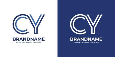 Letter CY Line Monogram Logo, suitable for any business with CY or YC initials. vector