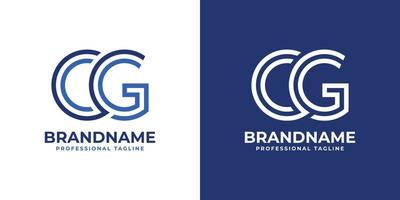 Letter CG Line Monogram Logo, suitable for any business with CG or GC initials. vector