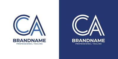 Letter CA Line Monogram Logo, suitable for any business with CA or AC initials. vector