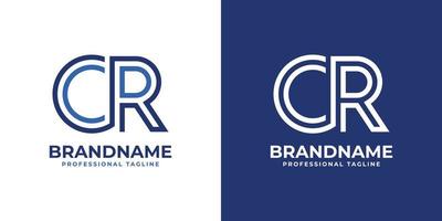Letter CR Line Monogram Logo, suitable for any business with CR or RC initials. vector