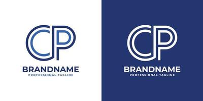 Letter CP Line Monogram Logo, suitable for any business with CP or PC initials. vector