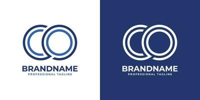 Letter CO Line Monogram Logo, suitable for any business with CO or OC initials. vector