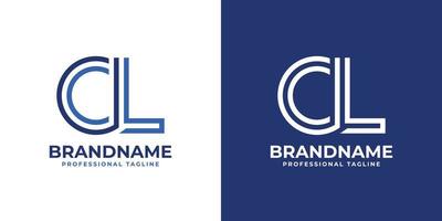 Letter CL Line Monogram Logo, suitable for any business with CL or LC initials. vector