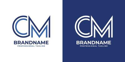 Letter CM Line Monogram Logo, suitable for any business with CM or MC initials. vector