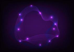 Abstract messy lines neon wave dynamic purple dark background vector