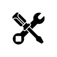 wrench and screwdriver icon design vector template