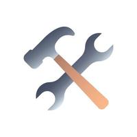 wrench and hammer icon design vector template