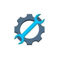 wrench and gear icon vector illustration design