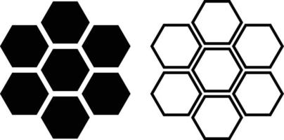 honey comb icon set vector isolated on white background