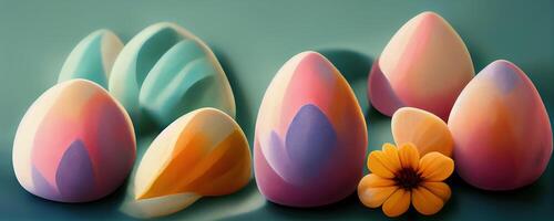 Colorful abstract eggs. technology photo