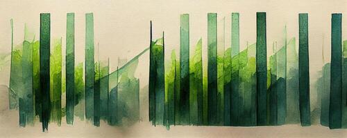 Banner with green watercolor stripes. photo