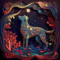 Paper Cut Craft Fantasy Dream Dog - photo