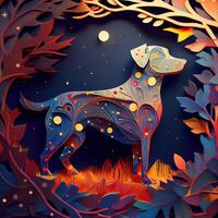 Paper Cut Craft Fantasy Dream Dog - photo