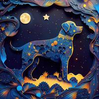 Paper Cut Craft Fantasy Dream Dog - photo