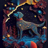 Paper Cut Craft Fantasy Dream Dog - photo