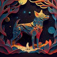 Paper Cut Craft Fantasy Dream Dog - photo