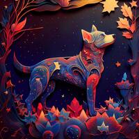 Paper Cut Craft Fantasy Dream Dog - photo