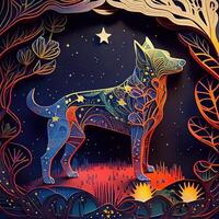 Paper Cut Craft Fantasy Dream Dog - photo