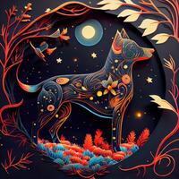 Paper Cut Craft Fantasy Dream Dog - photo