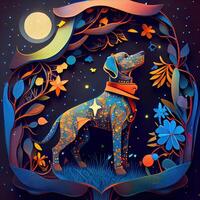 Paper Cut Craft Fantasy Dream Dog - photo