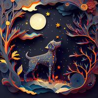 Paper Cut Craft Fantasy Dream Dog - photo