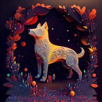 Paper Cut Craft Fantasy Dream Dog - photo