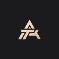 Luxury and modern AT letter logo design vector