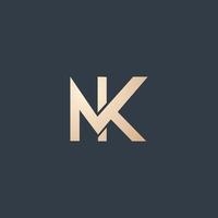 Luxury and modern NK letter logo design vector