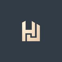 Luxury and modern HJ letter logo design vector