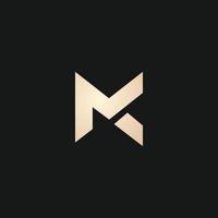 Luxury and modern MK letter logo design vector