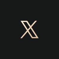 Luxury and modern X outline logo design vector