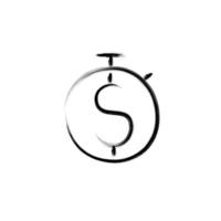 time is money sketch style vector icon