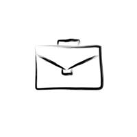 briefcase sketch style vector icon