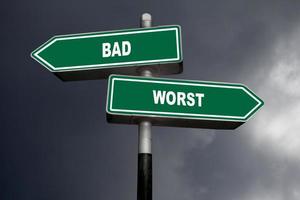 Bad or Worst - Direction signs photo