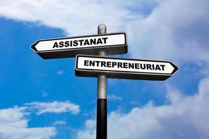 Assistantship or Entrepreneurship - French direction signs photo